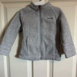 Columbia Gray Puffer Jacket Full Zip Standing Collar